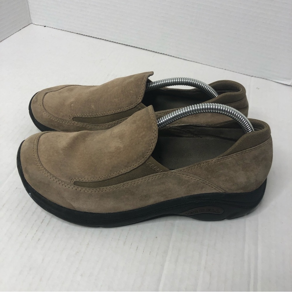 Merrell Loafers Size 8 Treviso Moc II Stone Suede Leather Casual Slip On Comfort